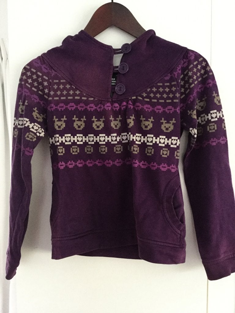 Paarse kindertrui, maat 140, Ophalen of Verzenden, Jongen of Meisje, Trui of Vest
