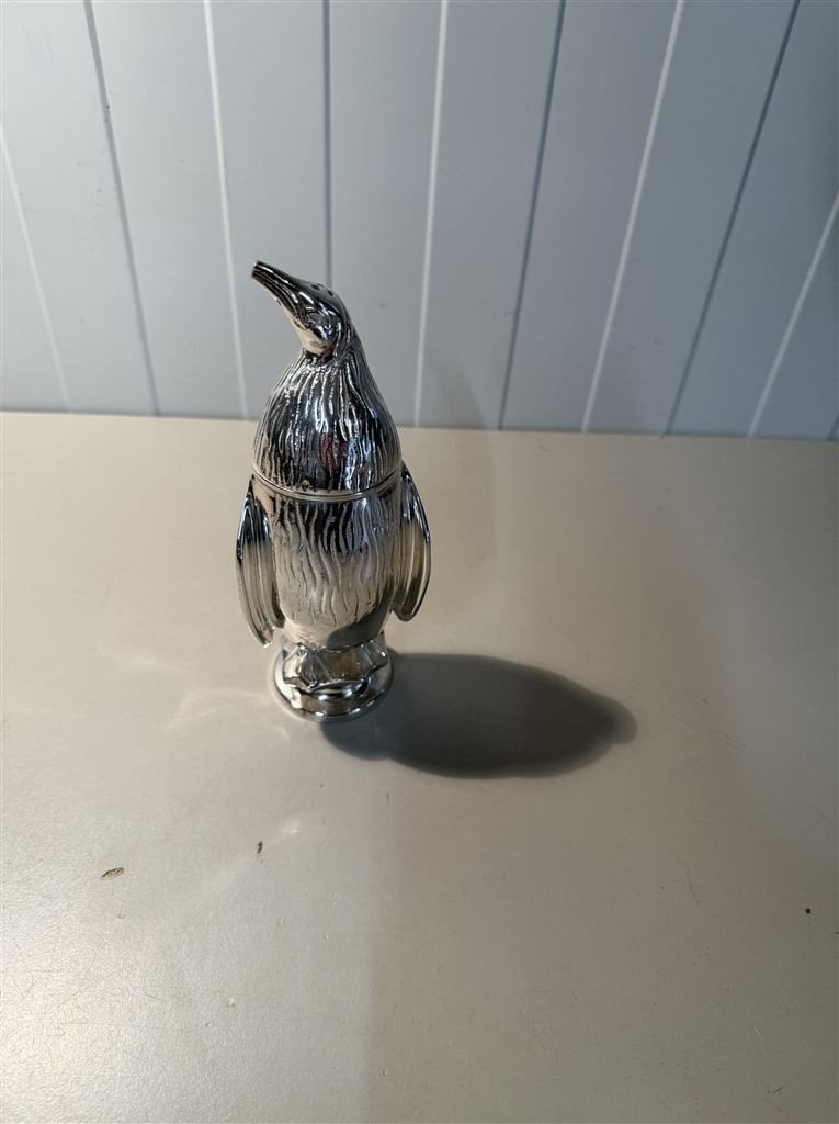 grote Art Deco-stijl verzilverde pinguin suikerzeef, Verzamelen, Beelden en Beeldjes, Ophalen of Verzenden, Zo goed als nieuw