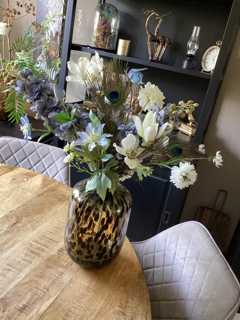 Boeket Natueel van Zijden bloemen Boeket Los, Ophalen of Verzenden, Wit, Boeket, Nieuw