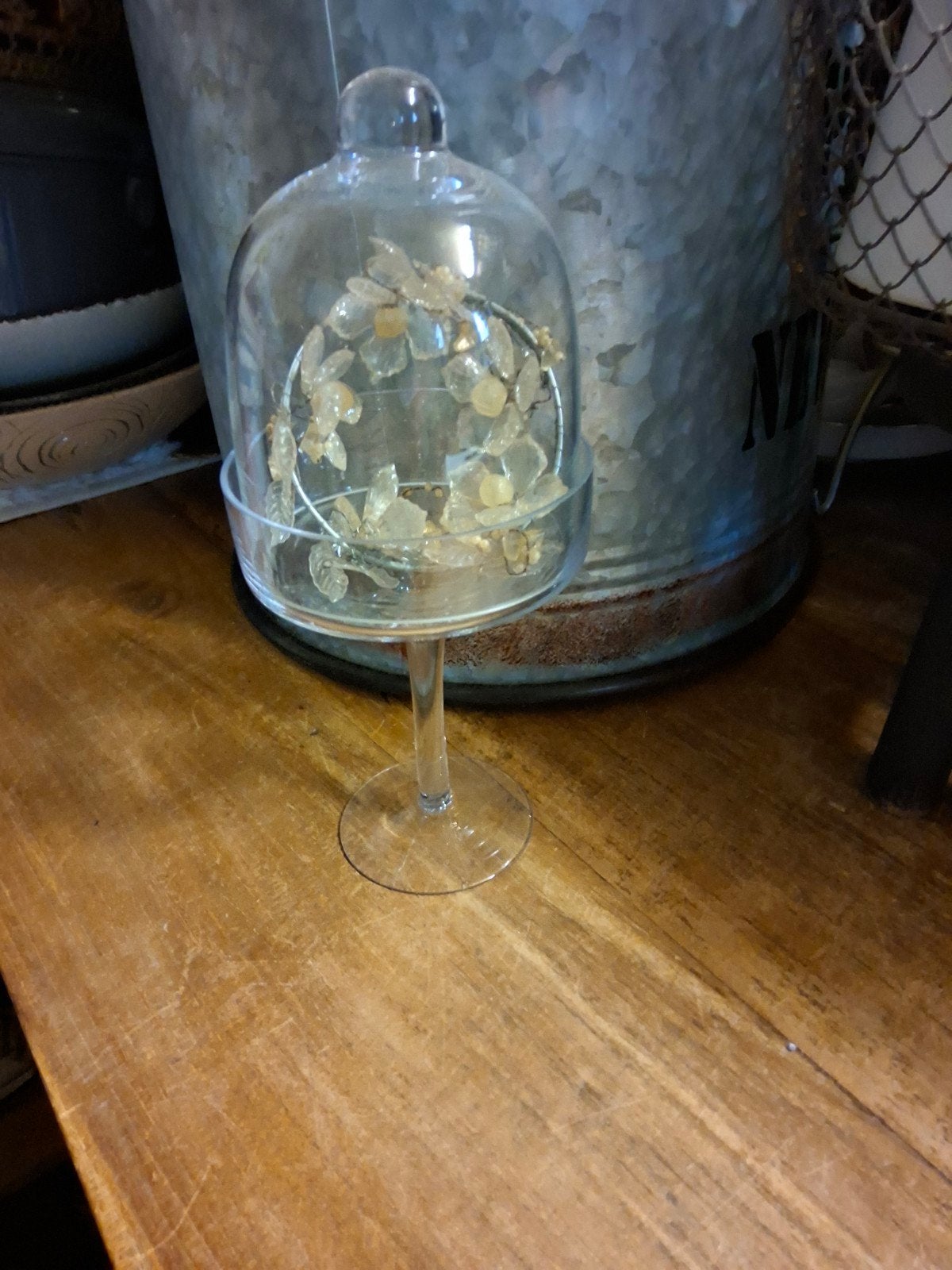 Glazen stolp op voet - 25 cm hoog, Ophalen of Verzenden, Zo goed als nieuw, Glas