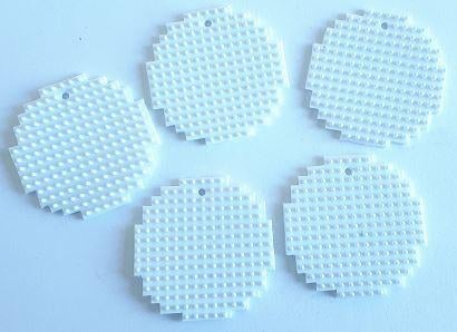 Kerstballen 5 stuks uit wit flexibel basisplaat 3,8 x 3,8 cm, ., Nieuw, Ophalen of Verzenden, .