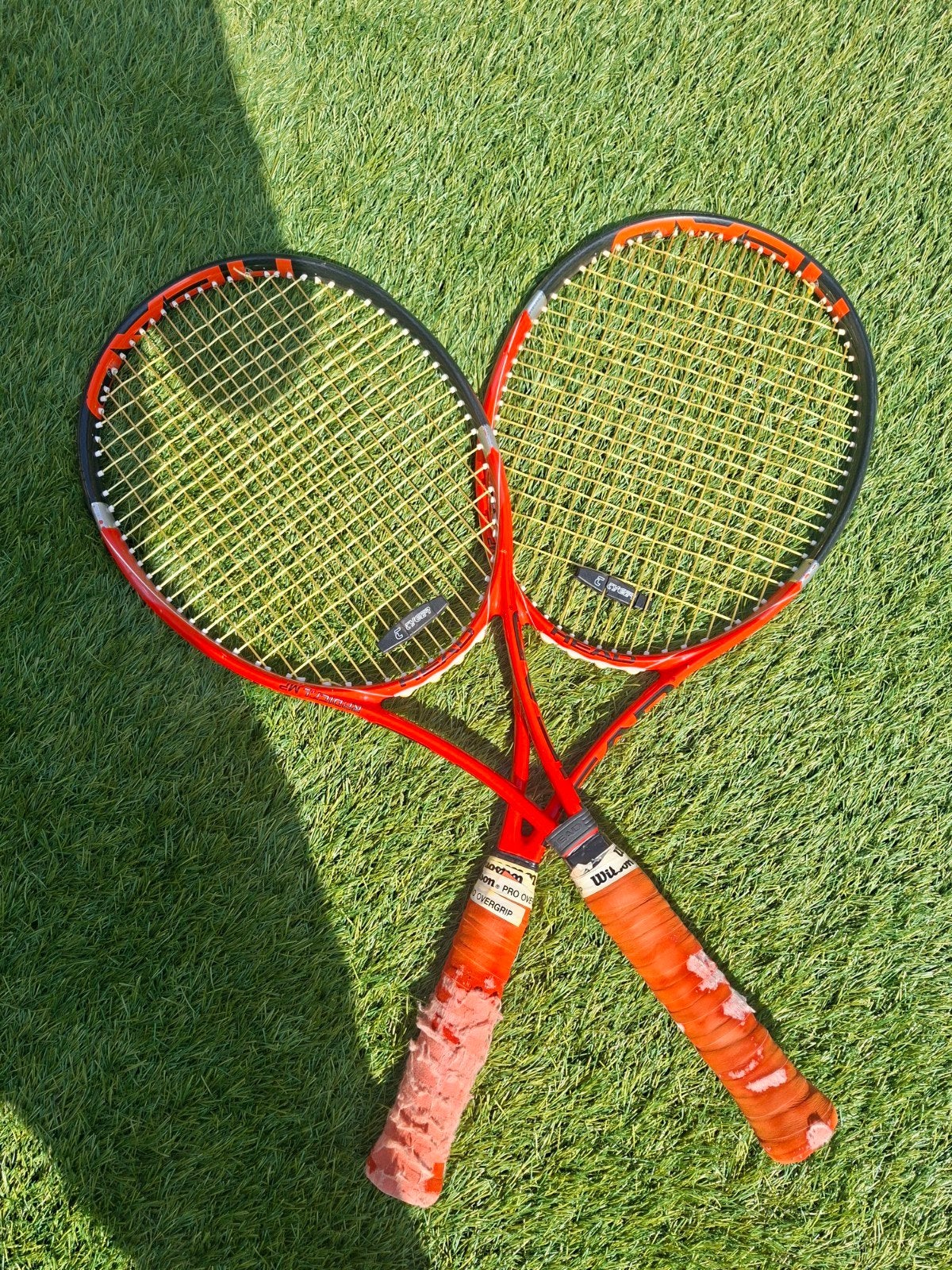 2 dezelfde tennisrackets van head, Sport en Fitness, Tennis, Ophalen, Gebruikt, Head, Racket