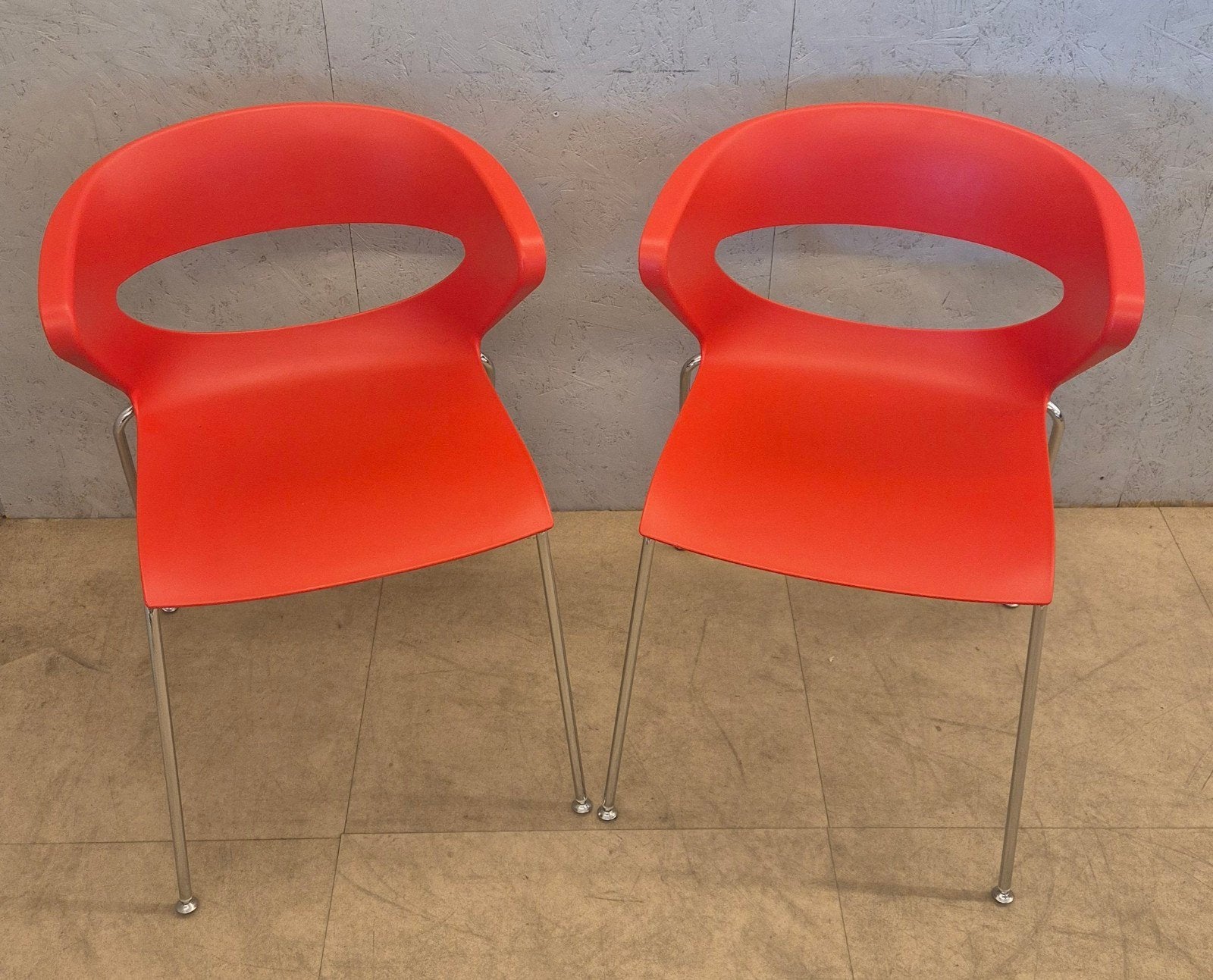 2x Kastel Kicca Design Stoelen Rood – Made in Italy, Ophalen, Kunststof, Gebruikt, Twee