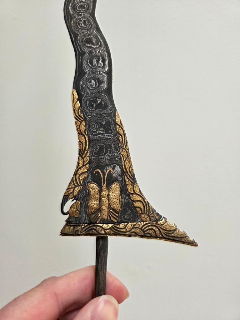 Keris wilah goud met vlinder - Indonesië, Ophalen of Verzenden
