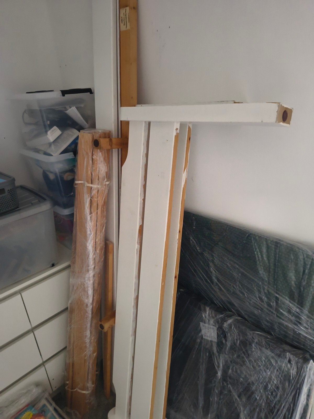 Tweepersoons bedombouw, Doe-het-zelf en Verbouw, Hout en Planken, Ophalen, Gebruikt, 25 tot 50 mm, Plank