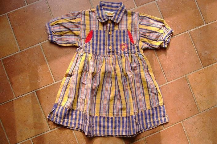 Zomerjurkje maat 104 blauw/geel, Ophalen of Verzenden, Gebruikt, Meisje, Jurk of Rok
