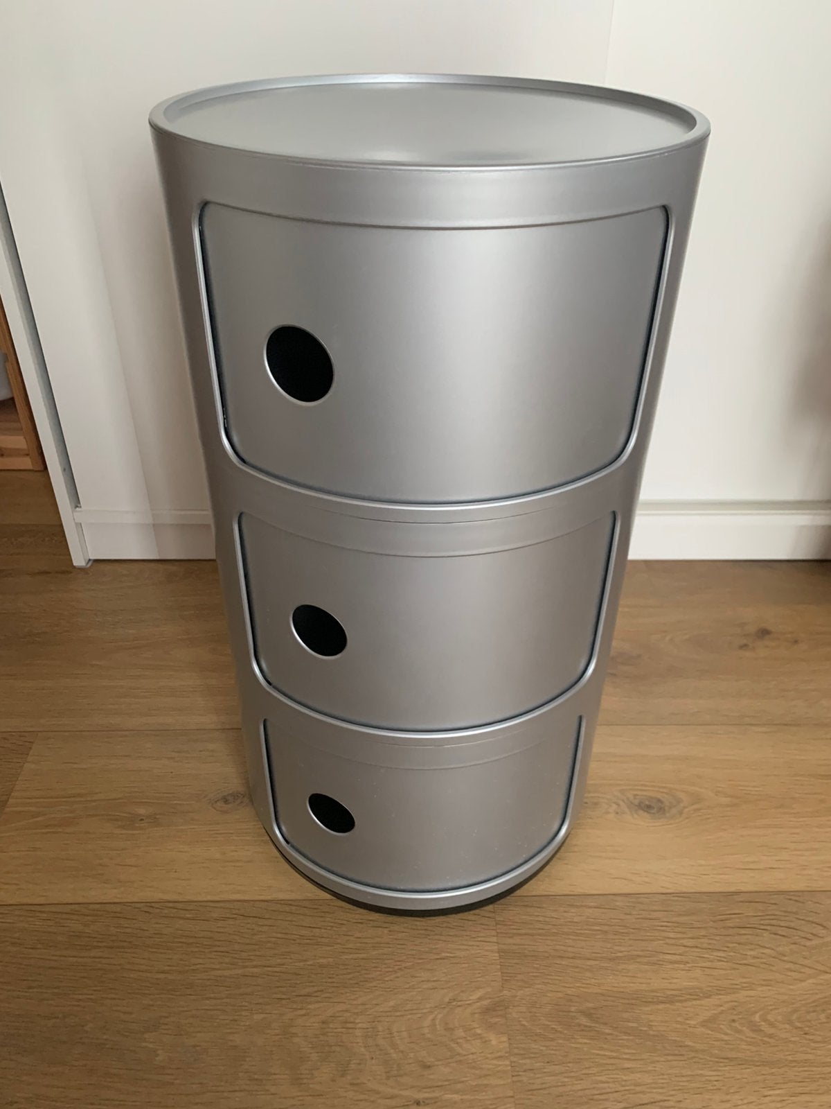 Kartell Componibili kast nachtkastje zilver 3 comp., Huis en Inrichting, Ophalen, Kunststof, Minder dan 45 cm, 55 tot 70 cm