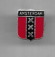 AMSTERDAM WAPEN LOGO MET 3X KRUIS, Ophalen of Verzenden, Gebruikt, Stad of Land, Speldje of Pin