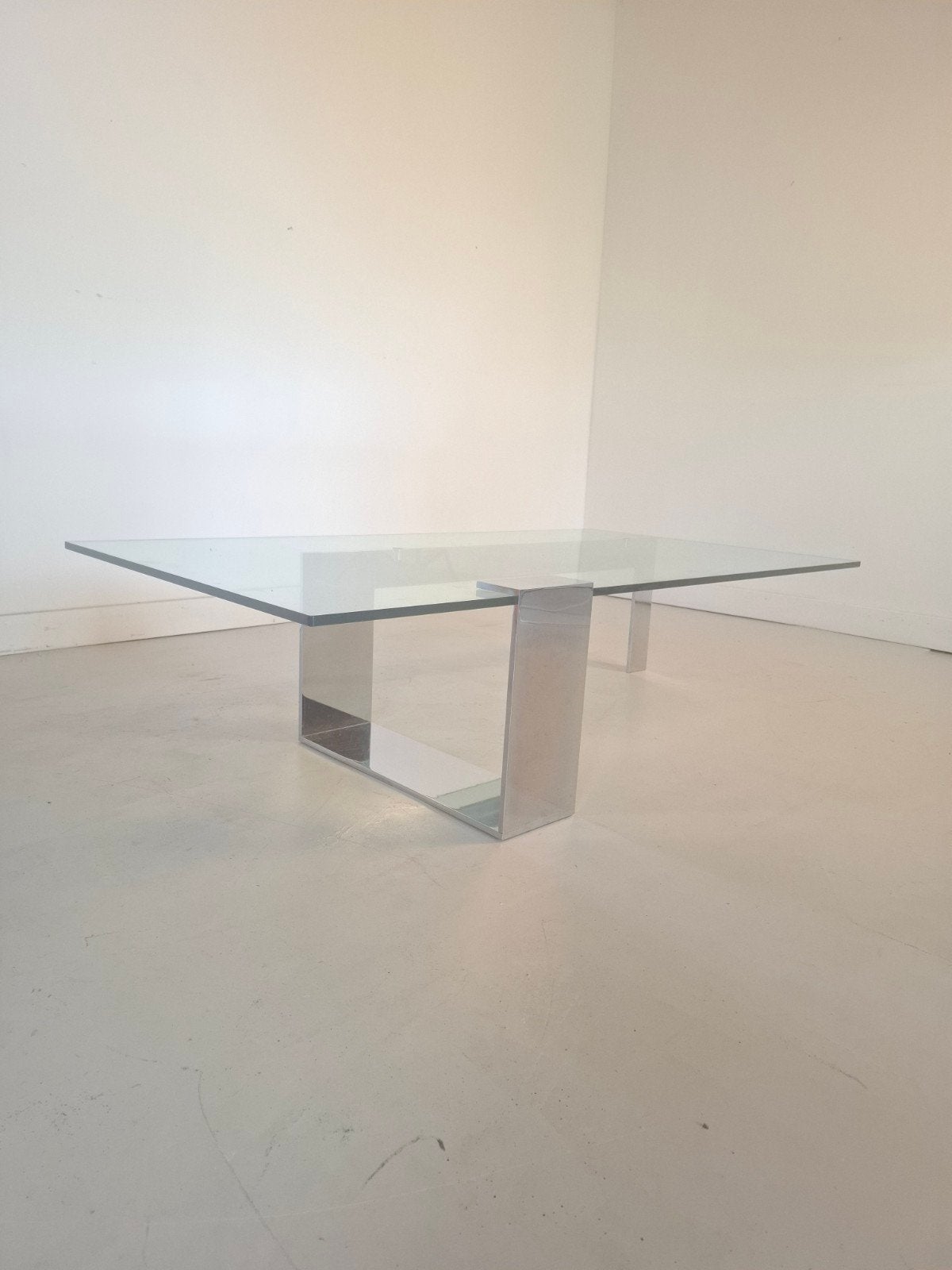Tonelli Plinsky design salontafel Italiaans design, Ophalen of Verzenden, Rechthoekig, Glas, 50 tot 100 cm
