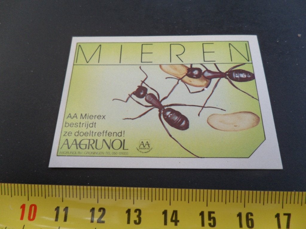 sticker groningen aagrunol AA MIEREX tegen mieren, Ophalen of Verzenden, Zo goed als nieuw