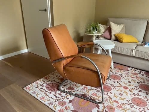 Leren fauteuil, Ophalen, Gebruikt, Minder dan 75 cm, Leer