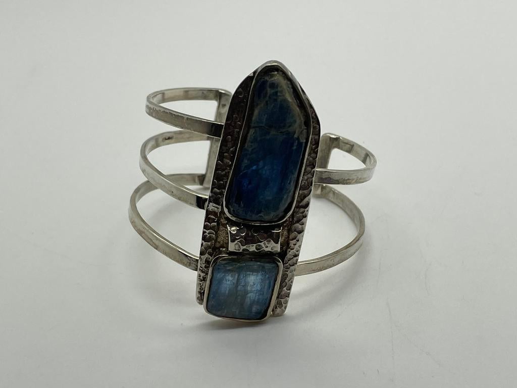 D726 Prachtige zilveren armband kyaniet edelsteen, Ophalen of Verzenden, Zo goed als nieuw, X, Met edelsteen
