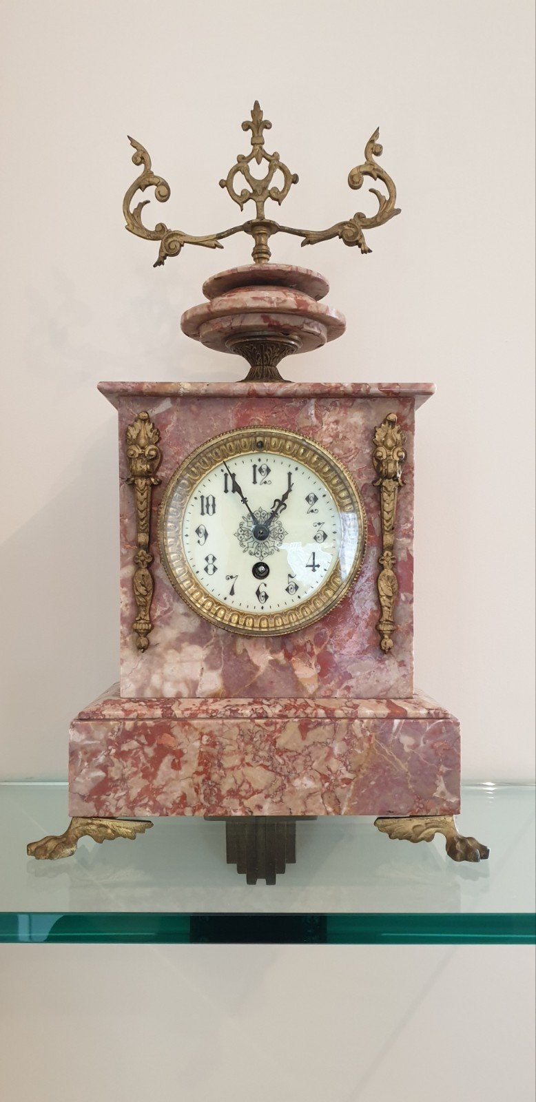Antieke marmeren pendule - werkt helaas niet meer, Antiek en Kunst, Ophalen