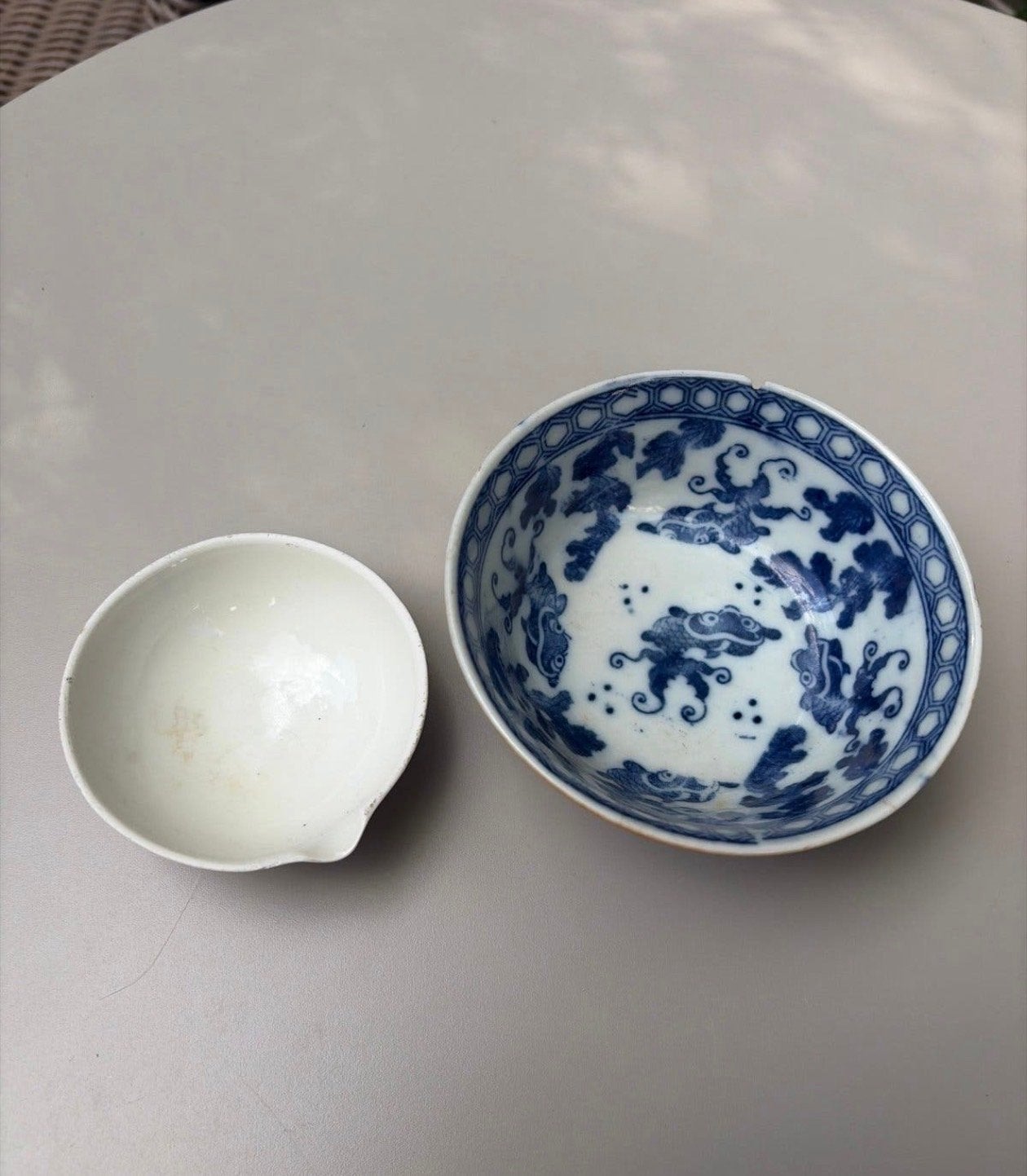 Vintage Nippon Porselein Set: Sojasaus Bakje & Rijstkom, Antiek en Kunst, Ophalen of Verzenden
