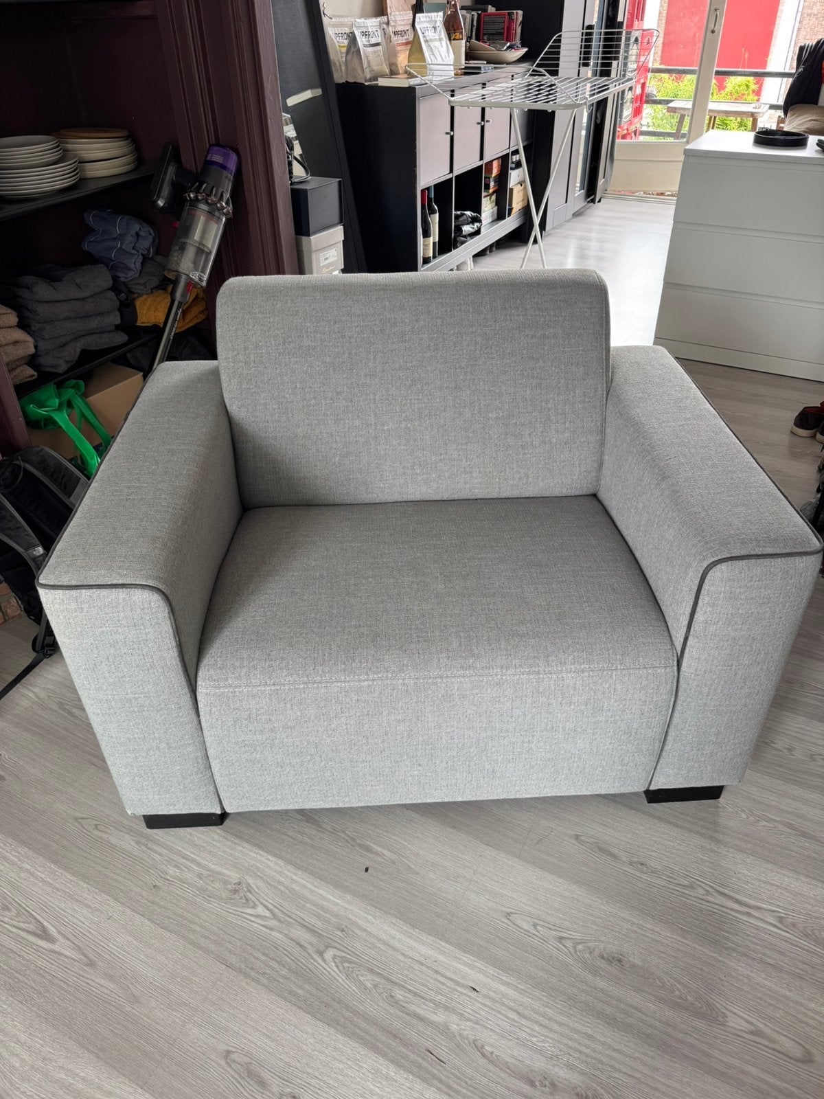 Loveseat grijs, Ophalen, Zo goed als nieuw, Eén, Stof