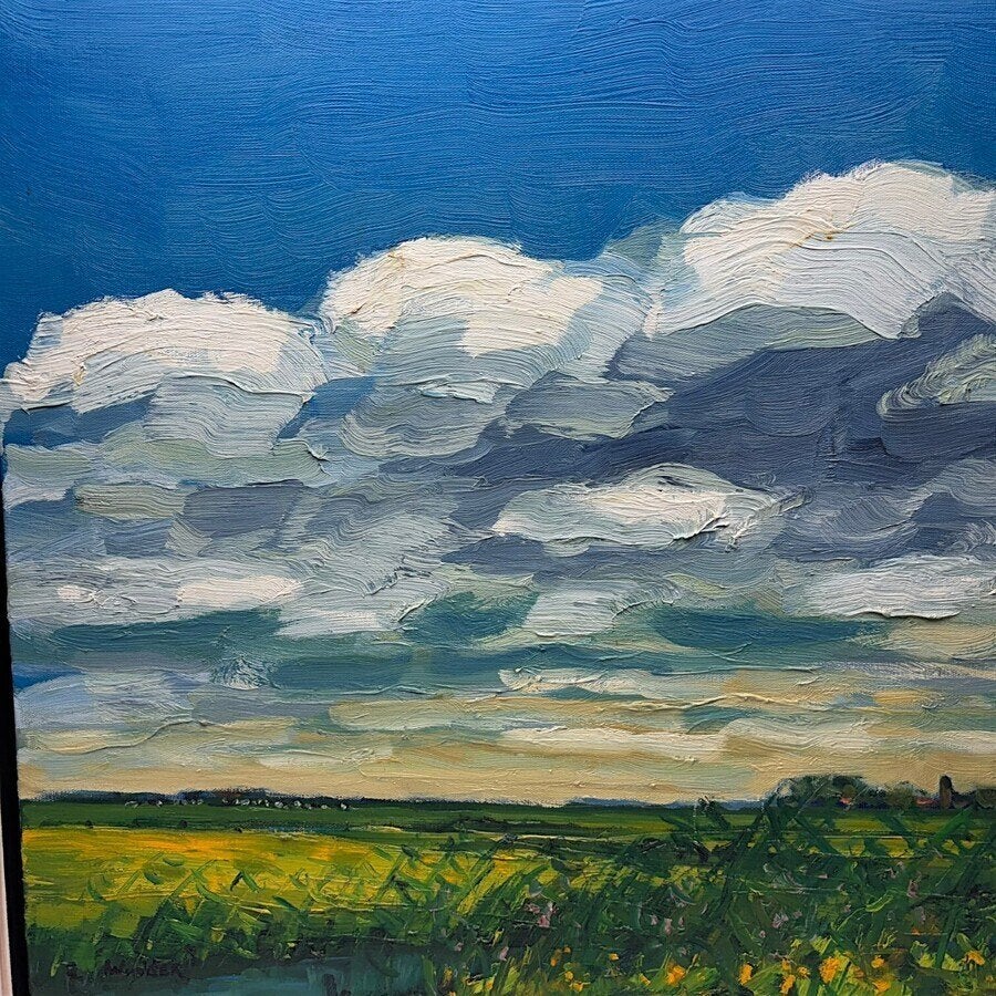 Wim van der Veer (1939) - landschap, Ophalen of Verzenden