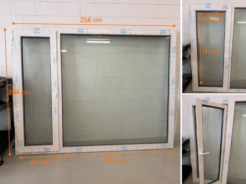 Groot en hoogwaardig VEKA kunststof raam met een 120 mm, Gevelraam of Ruit, Mvi, Nieuw, Mvi