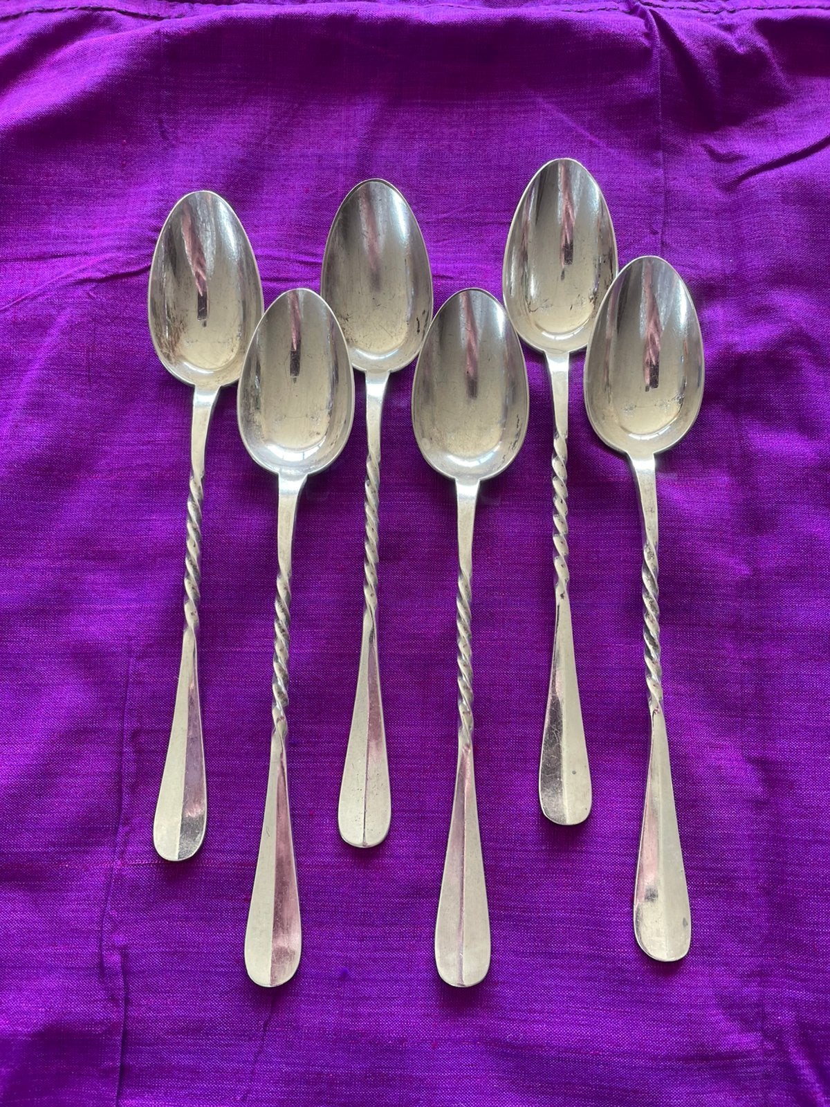 Antieke verzilverde getwiste Christofle sorbetslepels 17cm, Ophalen