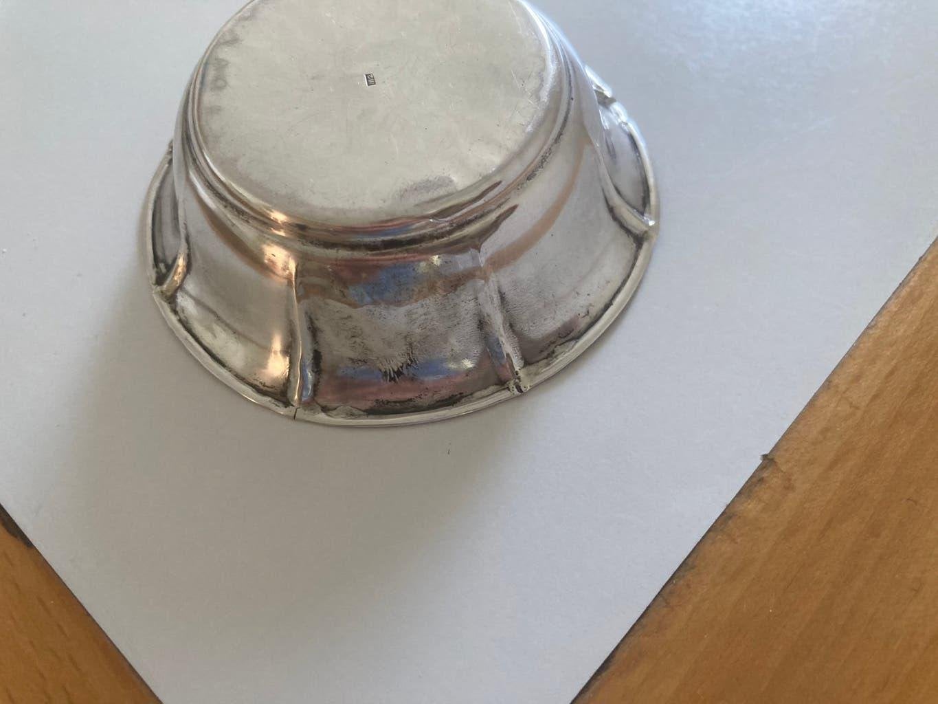 Zilveren schaaltje 2de gehalte Schoonhoven diameter 8cm, Ophalen of Verzenden, Zilver