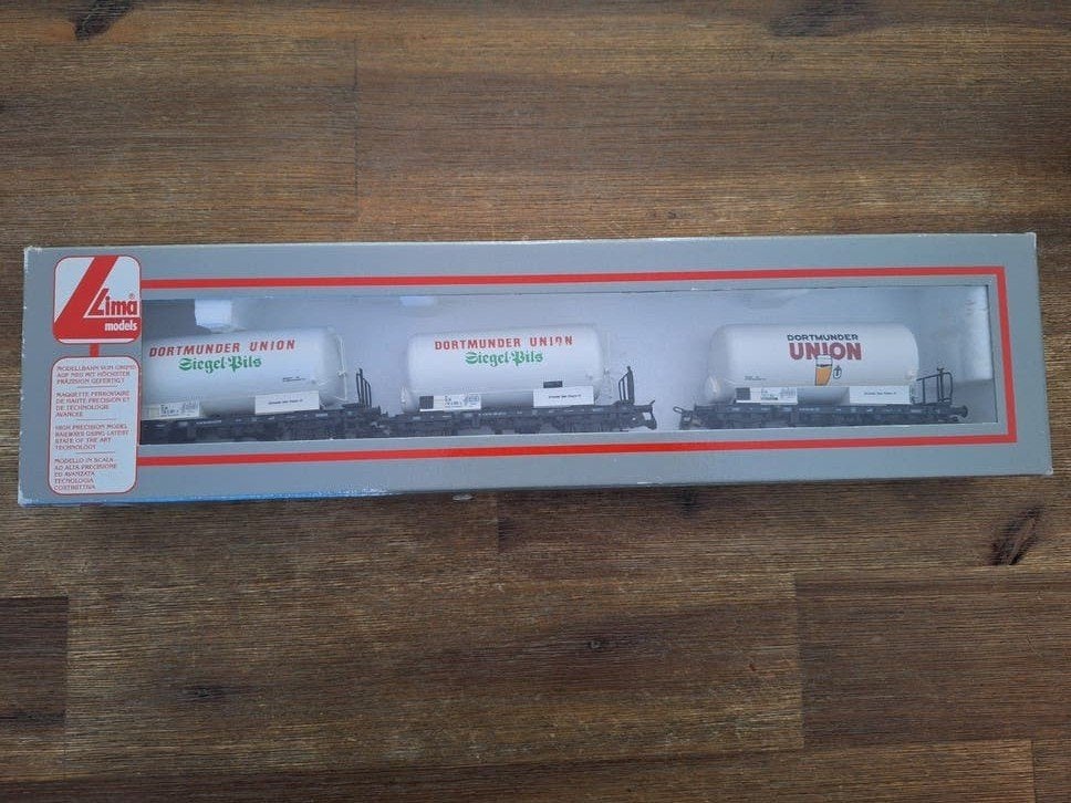 Lima Dortmund Union Siegels Pils tankwagons (3 stuks), Ophalen of Verzenden, Gebruikt, Wagon, Lima