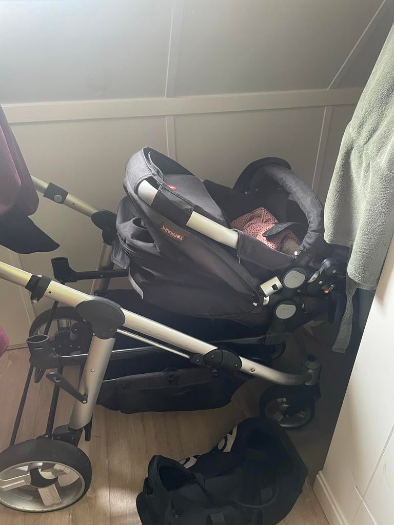 Dubbele kinderwagen met gebruikerssporen/ gewassen, Gebruikt, Duowagen, Ophalen, Kinderwagen