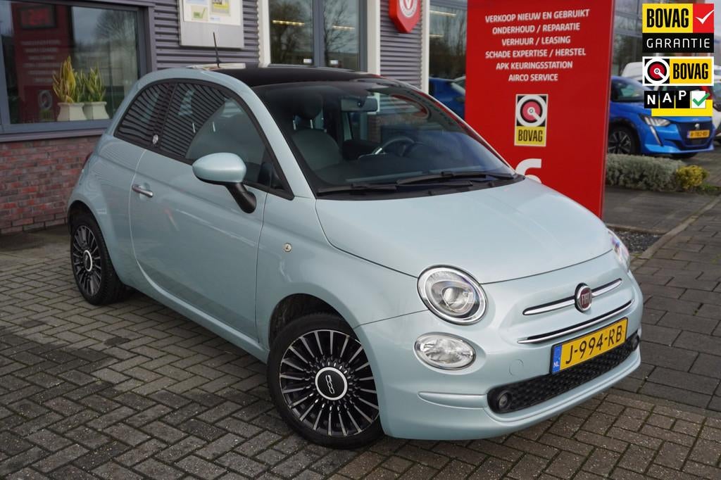 Fiat 500 1.0 Hybrid Launch Edition / Pano / Cruise control /, Voorwielaandrijving, 4 stoelen, Leder en Stof, Origineel Nederlands