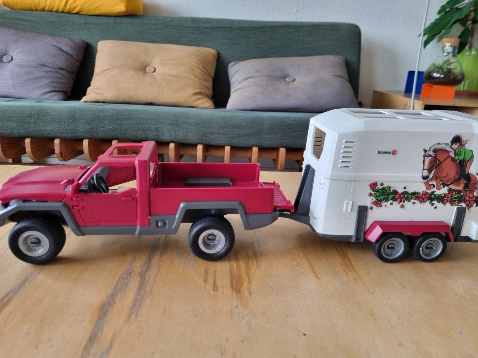 Schleich trailer en auto, Verzamelen, Speelgoed, Gebruikt, Ophalen of Verzenden