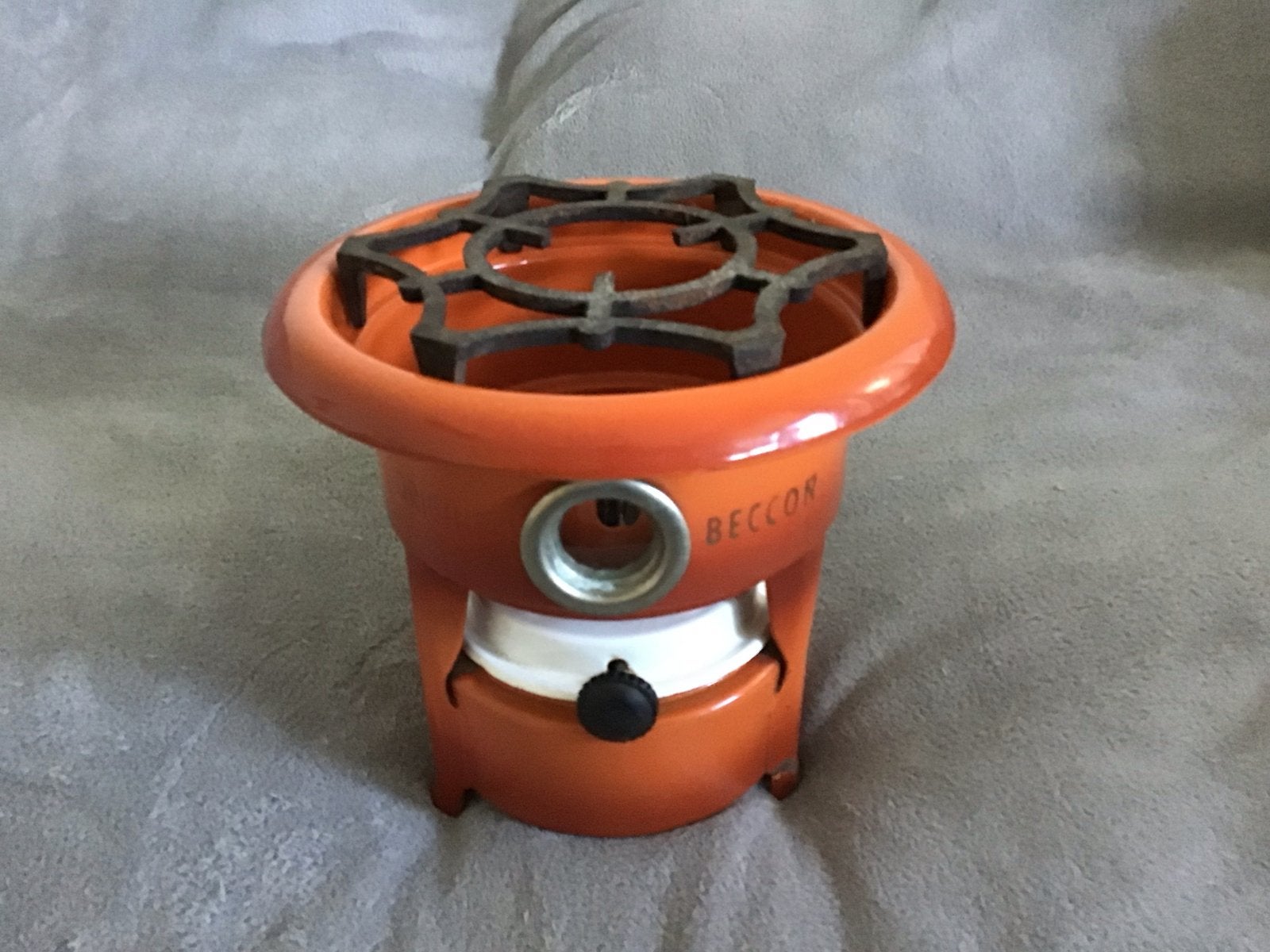 Vintage Beccor petroleumstel - Oranje, Ophalen of Verzenden, Metaal, Overige merken, Oranje