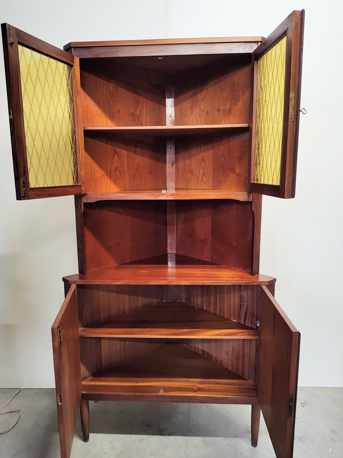 Vintage wandkast, Glas, Ophalen of Verzenden, X, 150 tot 200 cm