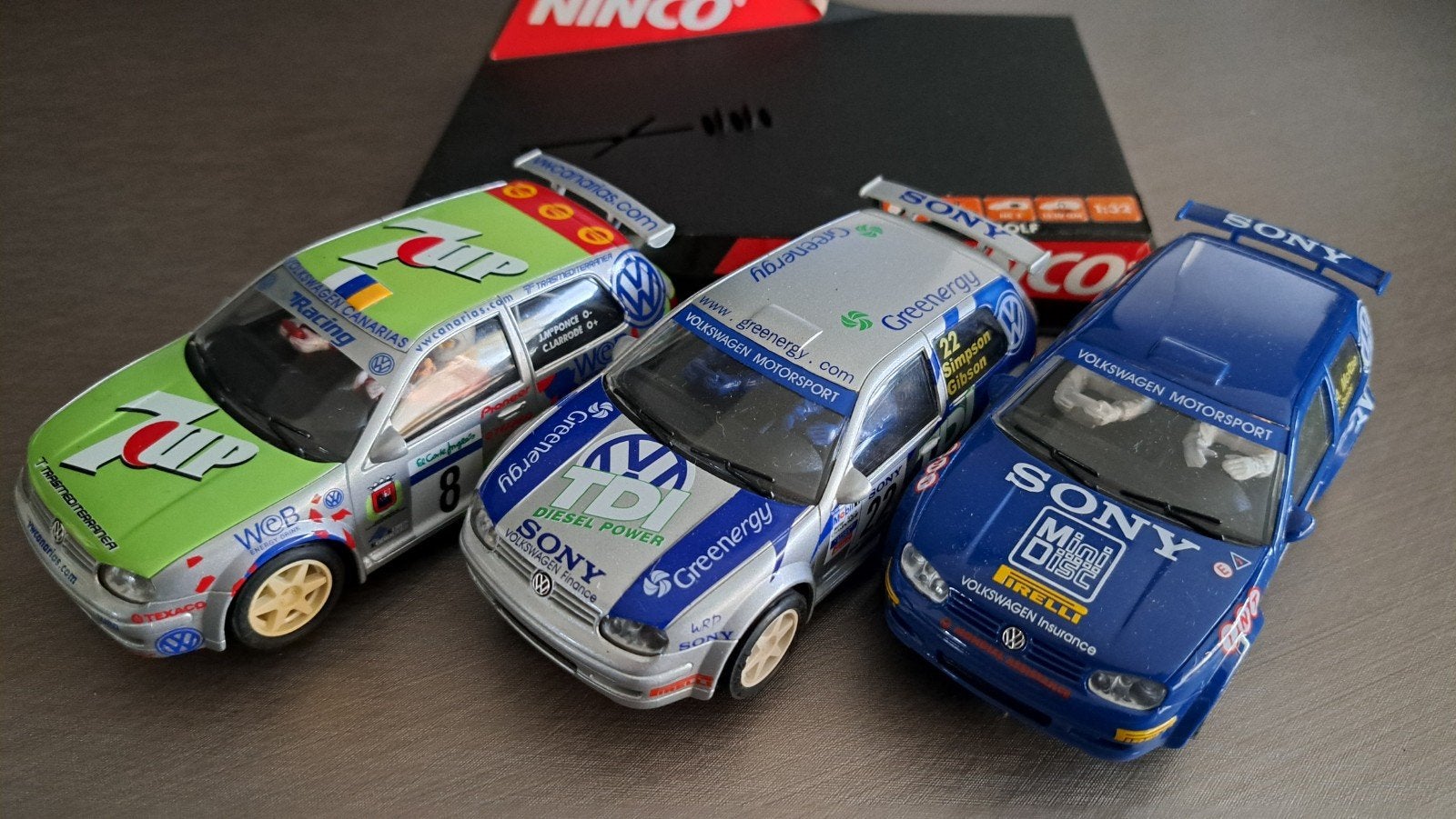 3x NINCO VW golf slotcar, Ophalen of Verzenden, Gebruikt, Elektrisch, Overige merken