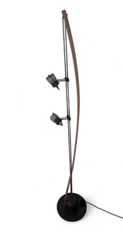 Mooie Massive vloerlamp chroom hout,lees de beschrijving, Huis en Inrichting, Ophalen of Verzenden, Hout