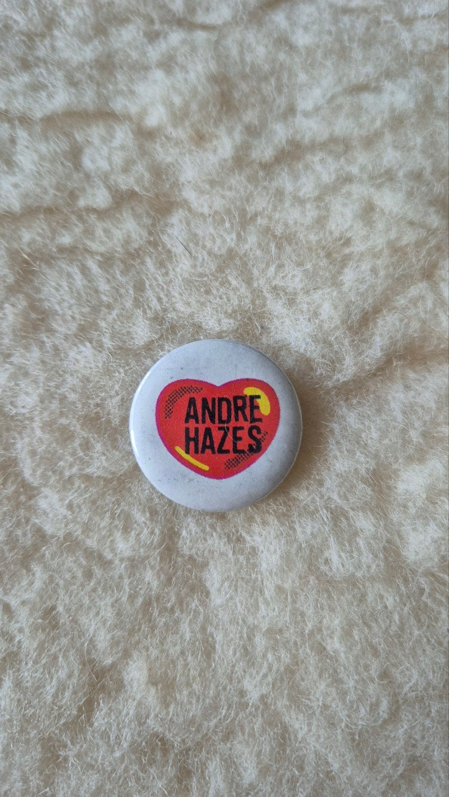 Andre Hazes button vintage, Ophalen of Verzenden, Gebruikt, Button