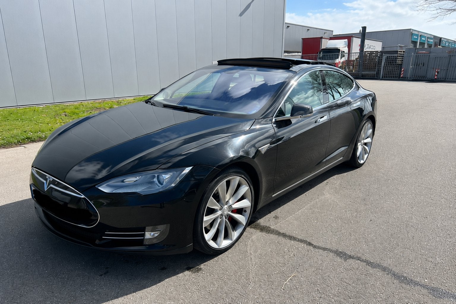 Tesla Model S P85+ 7p free supercharger 2014, Auto's, Achterwielaandrijving, Model S, Zwart, Elektrisch