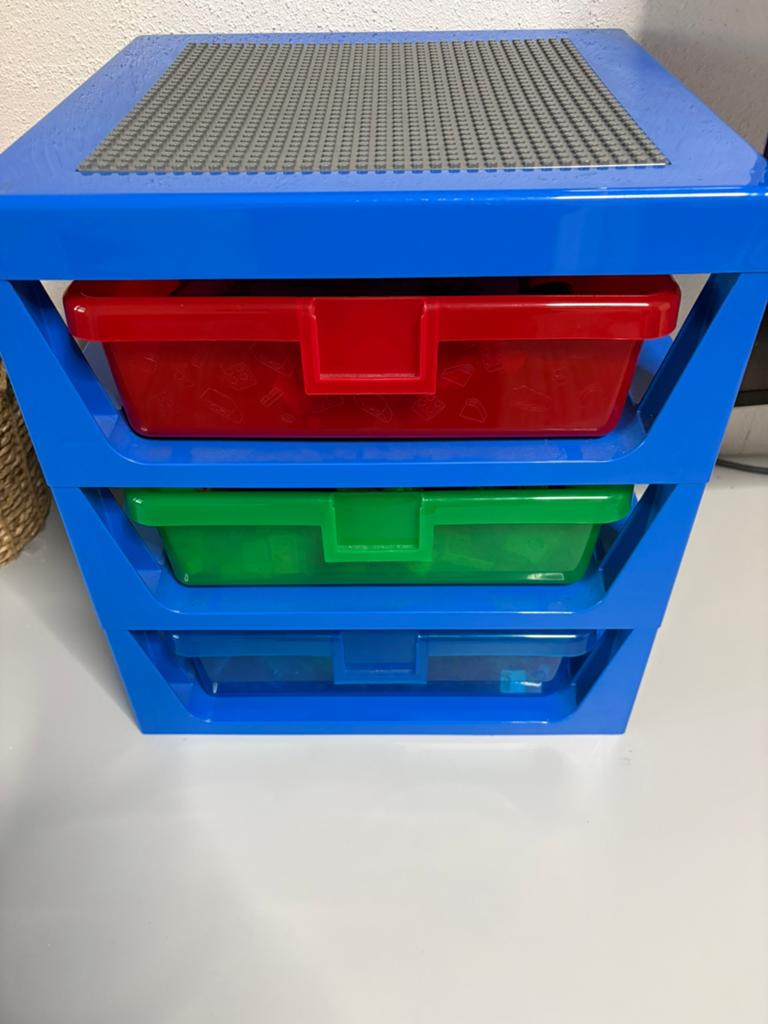 Lego opbergkast met lades en bouwplaat, Ophalen, Gebruikt, Inclusief extra onderdelen, Lego