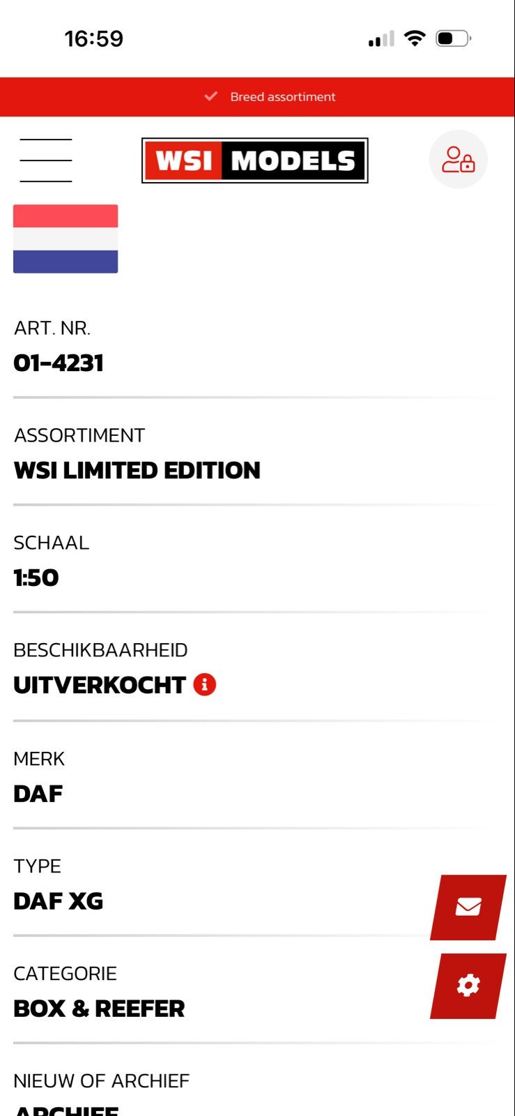 NIEUW DAF vrachtwagen model Heisterkamp schaal 1:50, Ophalen of Verzenden, Nieuw, Bus of Vrachtwagen, Wsi