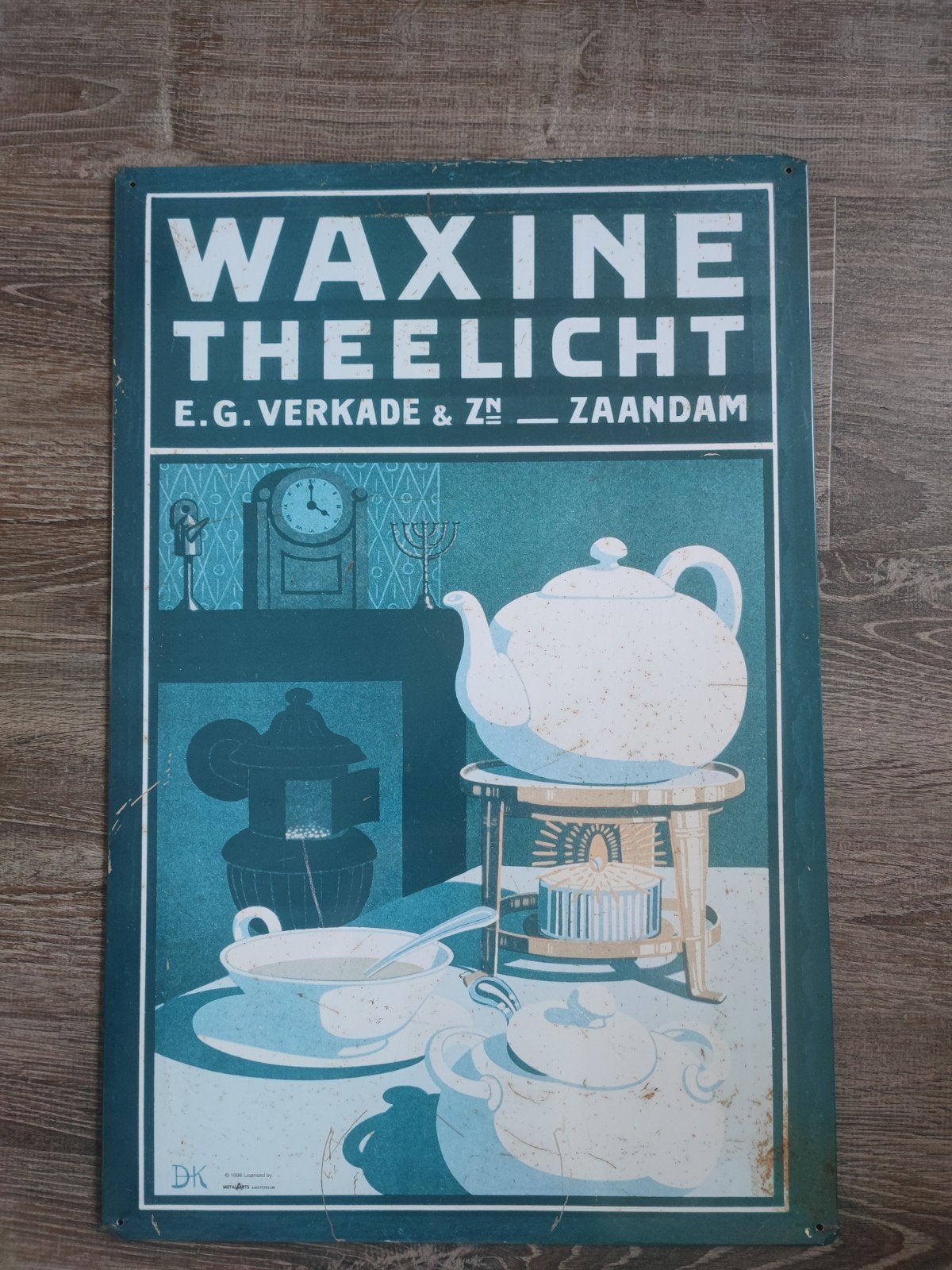 Verkade waxine theelichten, Ophalen, Gebruikt, Reclamebord