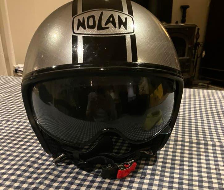 Zgan Nolan N21 Jethelm - Maat S -scratched-chrome, Motoren, Kleding | Motorhelmen, Nolan, Jethelm, Ophalen of Verzenden, S