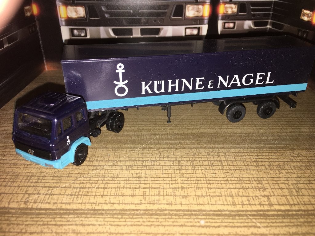 4x Mercedes Kühne & Nagel + Manner + Miniland + Karcher, Ophalen of Verzenden, Nieuw, Bus of Vrachtwagen, Herpa