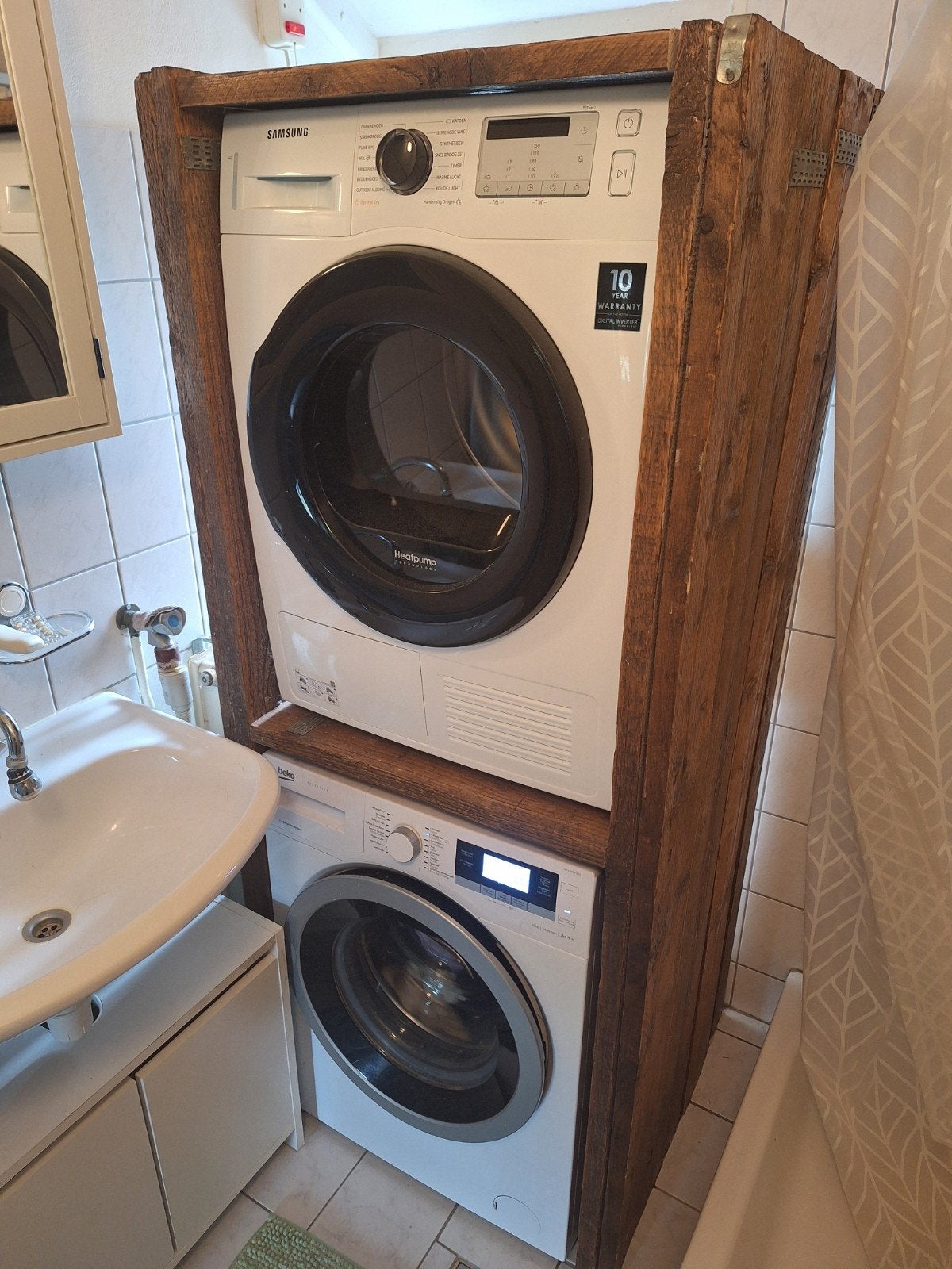 Steigerhouten wasmachine kast - handgemaakt, Ophalen, Gebruikt