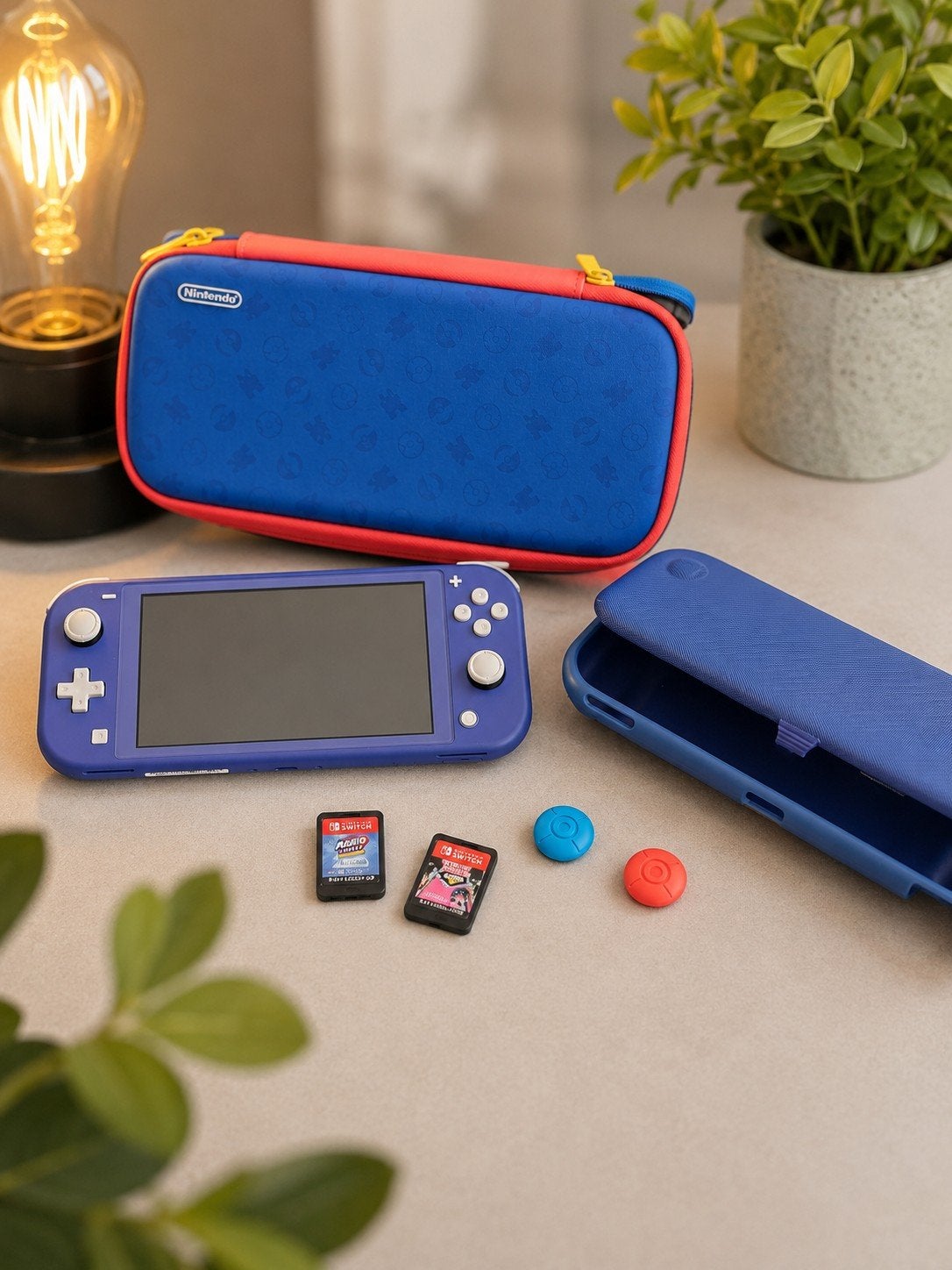 Nintendo Switch Lite Blauw/Opbergcase/Beschermhoes/2Games, Ophalen of Verzenden, Turquoise