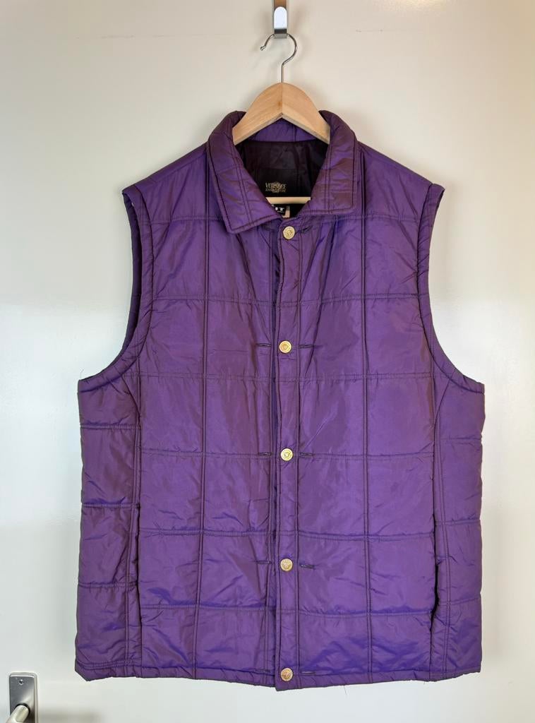 Versace Vintage sleeveless quilted jacket vest gilet XL, Ophalen of Verzenden, Zo goed als nieuw, Maat 56/58 (XL), Paars