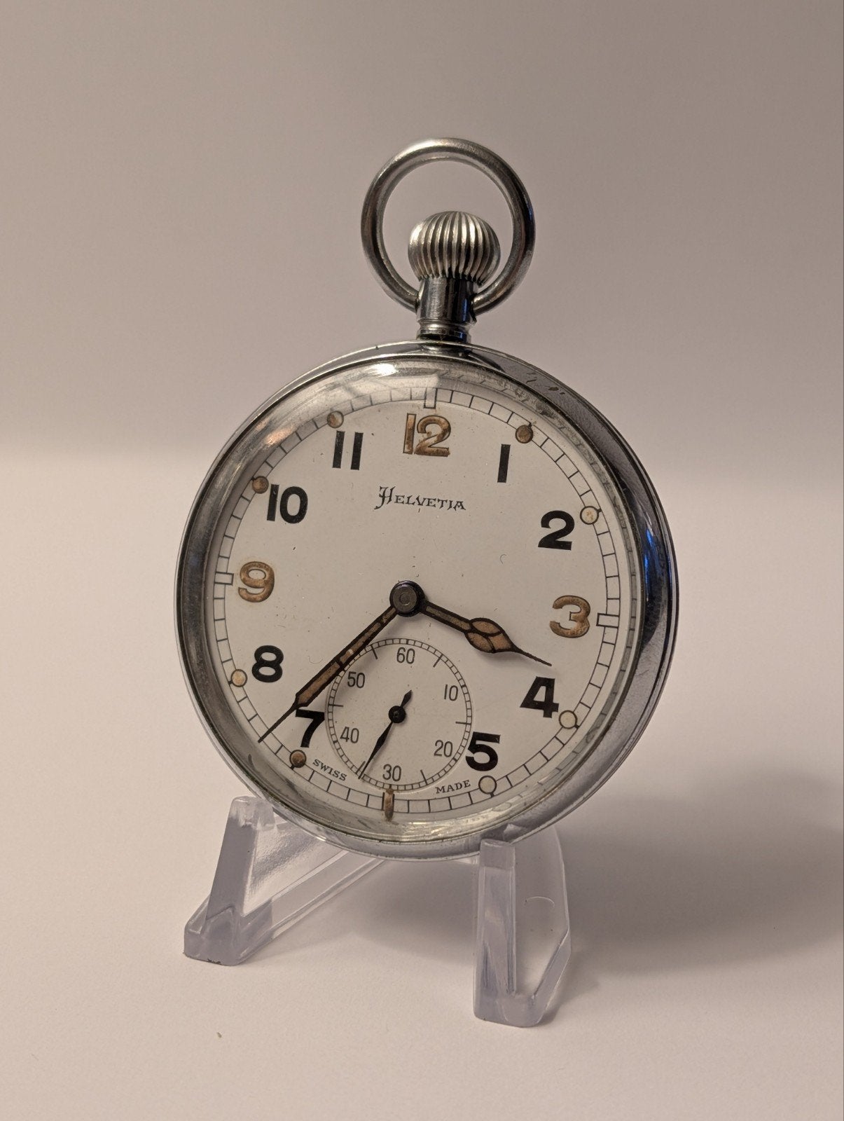 Helvetia Zakhorloge WO2 - Zeldzaam verzamelobject, Overige merken, Zakhorloge, Staal, 1930 tot 1960