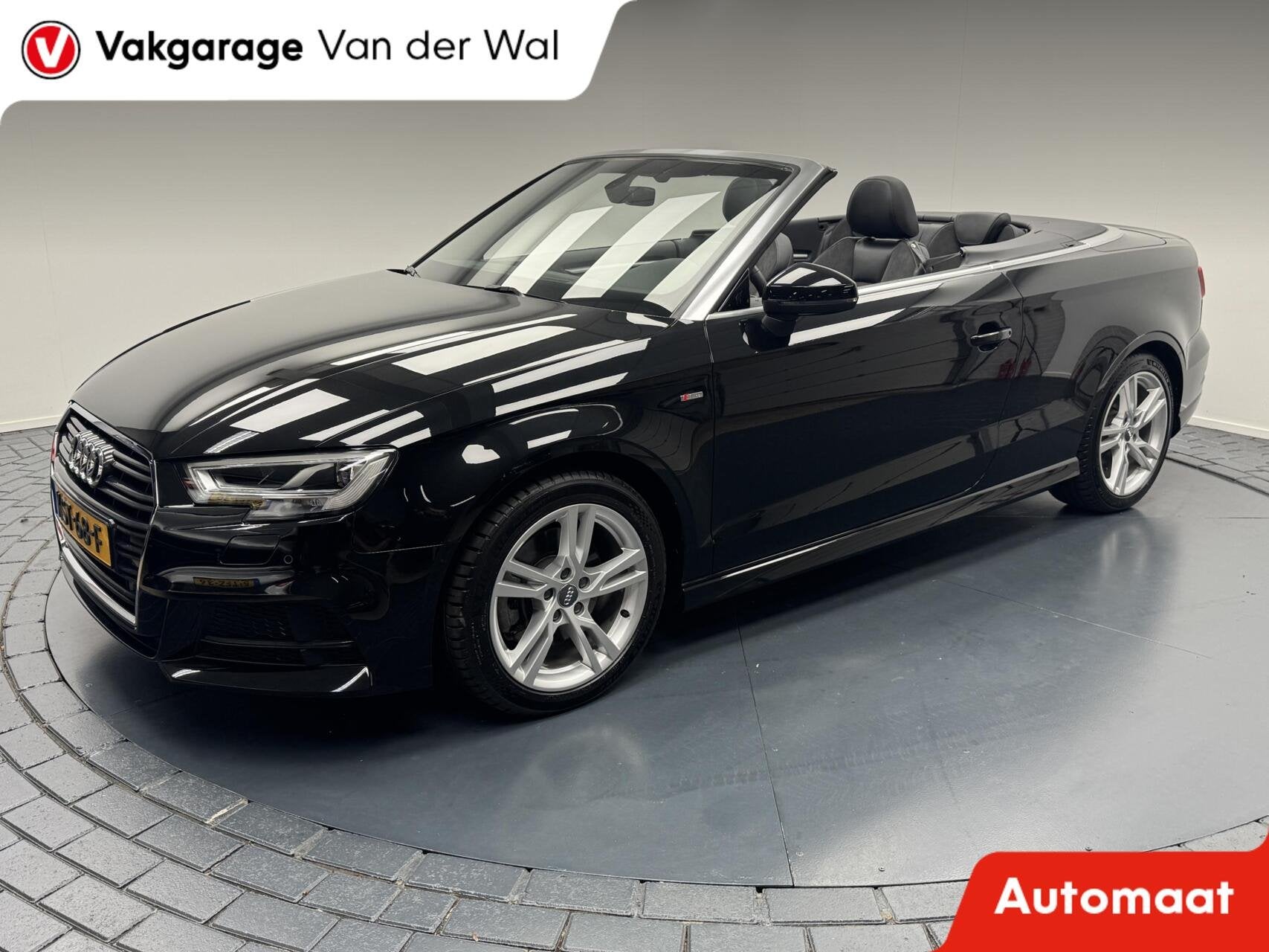Audi A3 Cabriolet 40 TFSI 190PK Quattro S-Line Automaat-Navi, Automaat, Gebruikt, 4 stoelen, Zwart