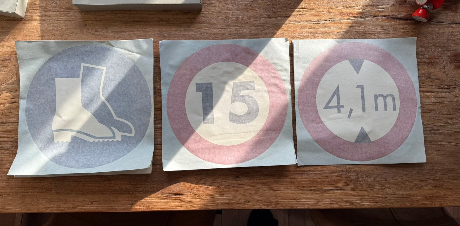 Grote veiligheidsstickers/gebodstickers - 6 stuks, Auto diversen, Ophalen of Verzenden, X, X, X