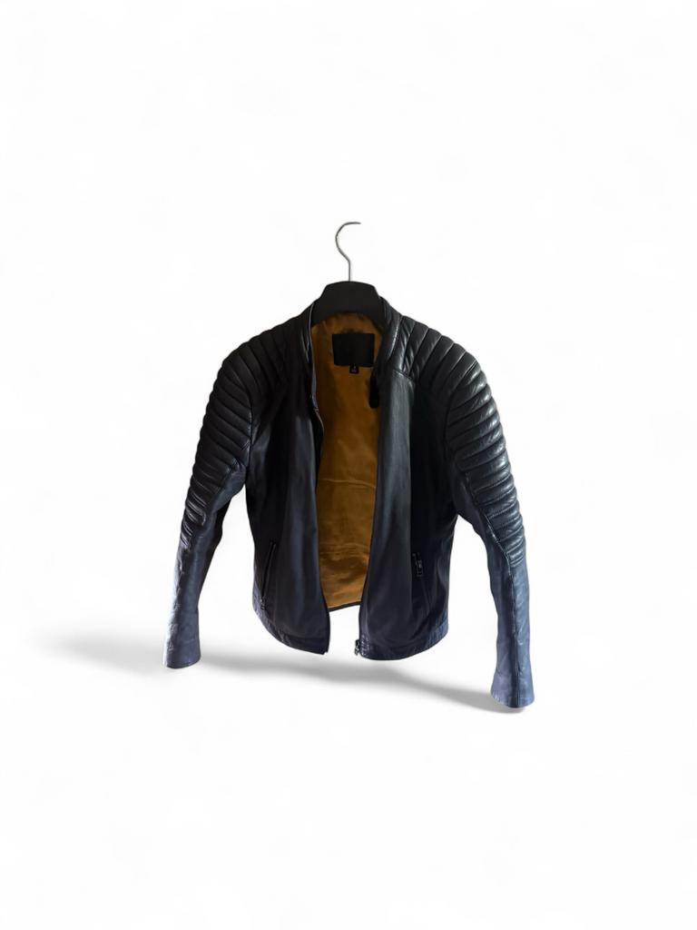 Goosecraft Leren Jas Zwart - Maat L, Ophalen, Zo goed als nieuw, Maat 52/54 (L), Zwart