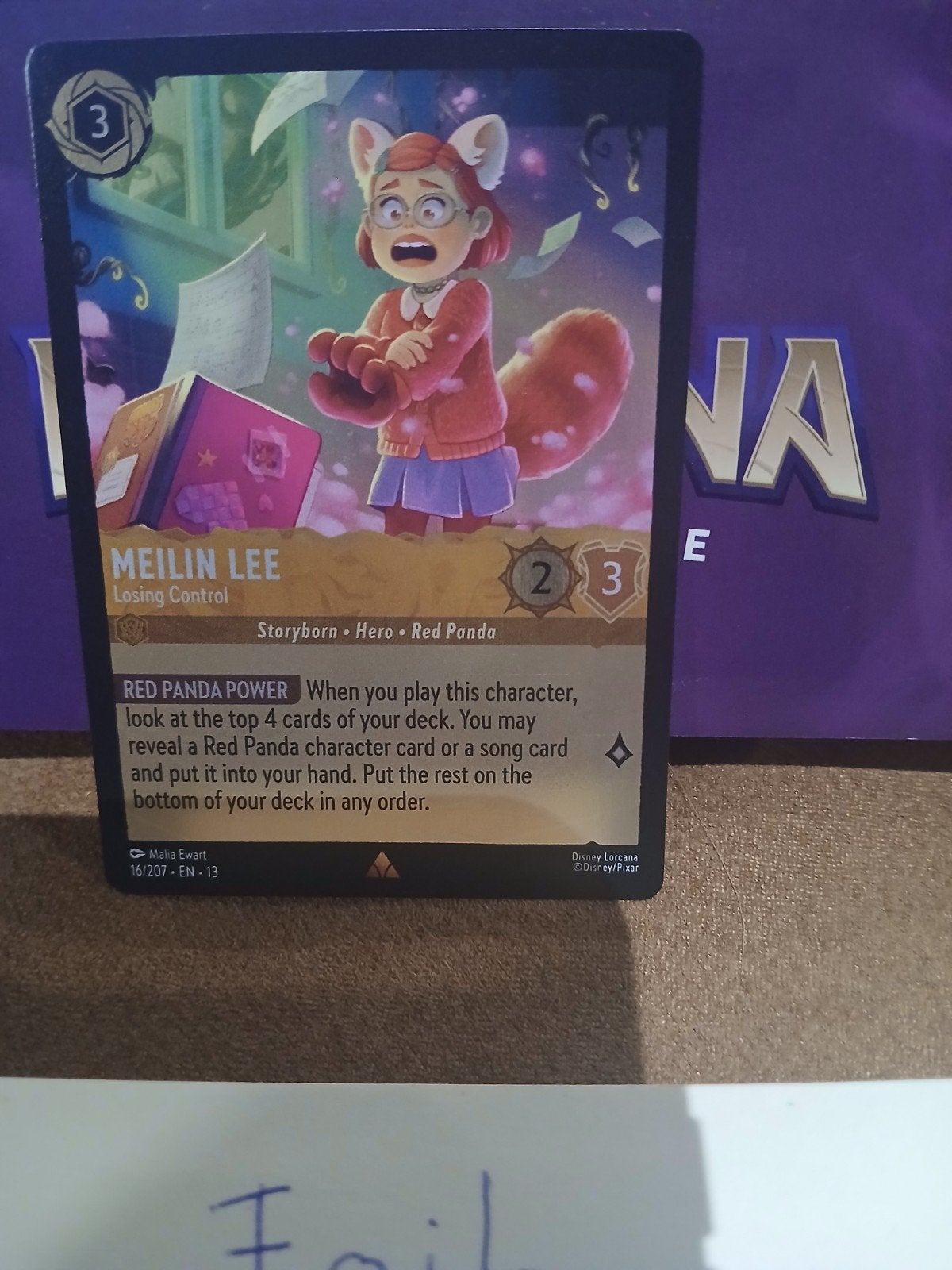 foil meilin lee 16/207 lorcana set 13, Ophalen of Verzenden, Zo goed als nieuw, Foil