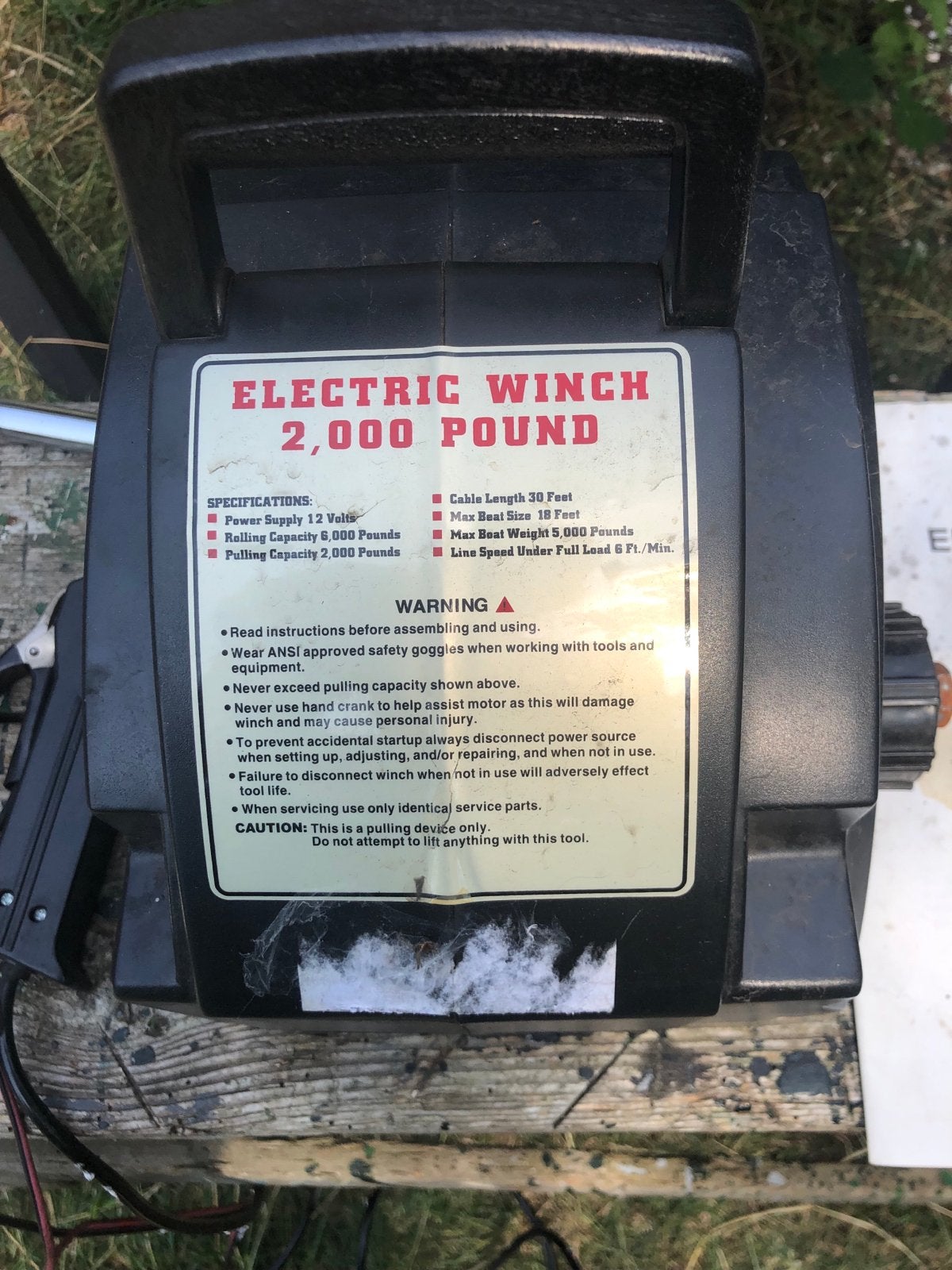 Elektrische Lier 2000 LBS - KEW2000-P, Ophalen, Gebruikt, Elektrisch