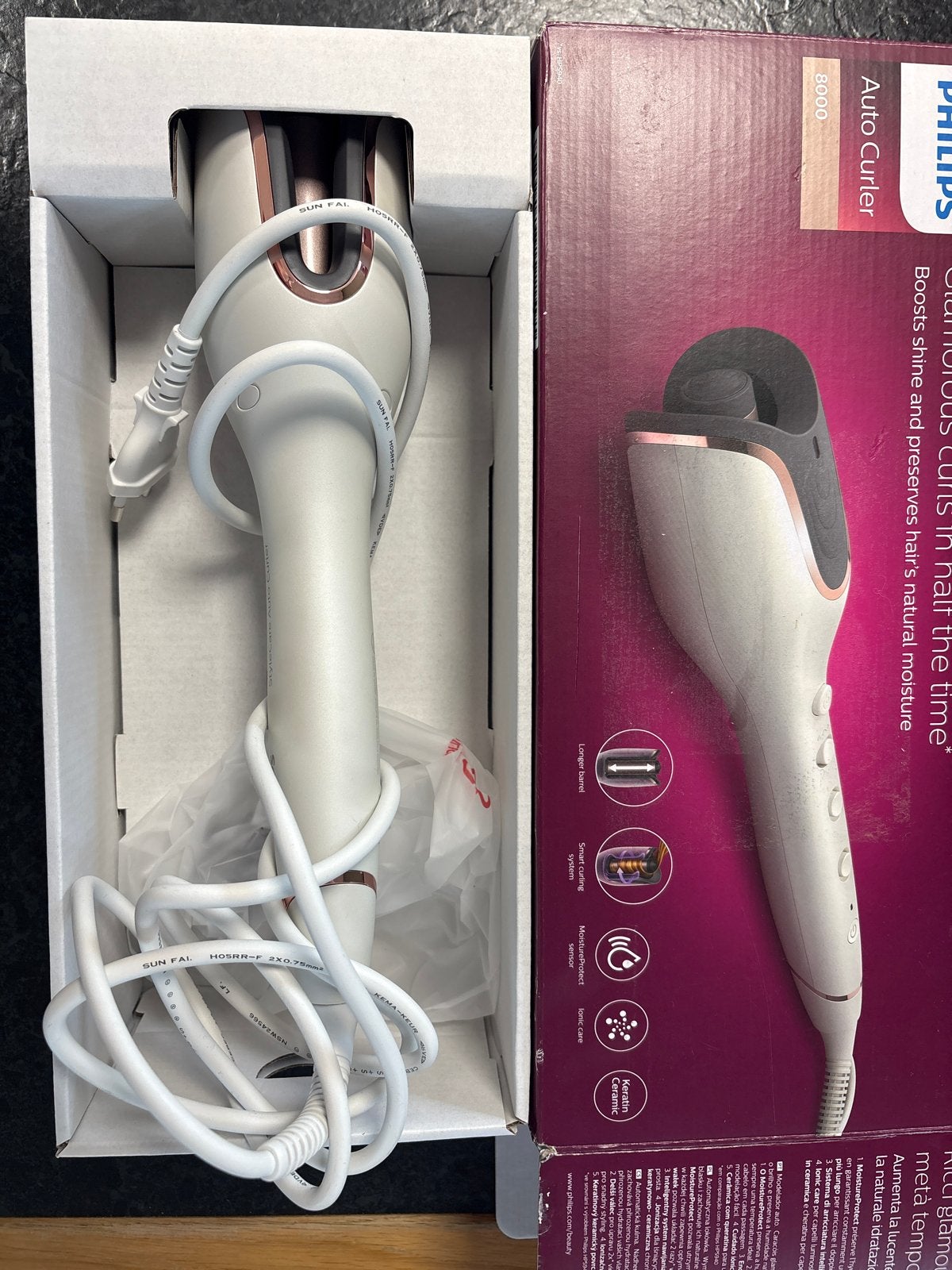 Philips Auto Curler 9000 Series - Automatische Krultang, Ophalen of Verzenden, Zo goed als nieuw, Haarverzorging