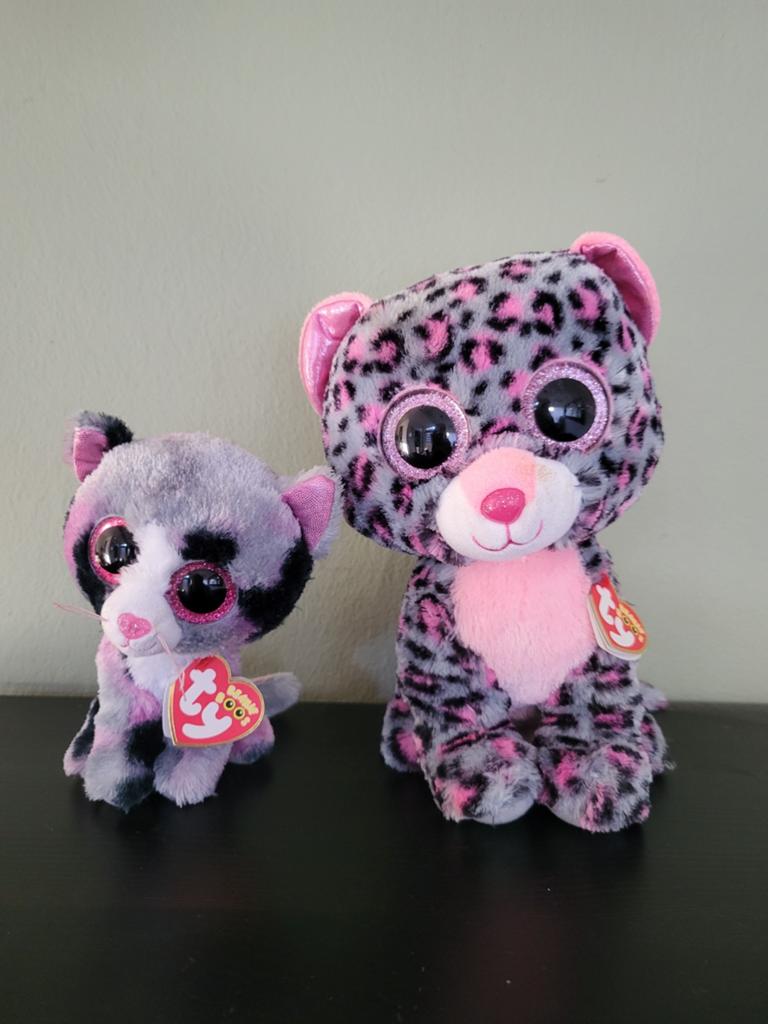 TY "Tasha" Pink & Black Leopard Beanie Boo Baby, Ophalen, Roze, Klein (minder dan 20 cm), Ty