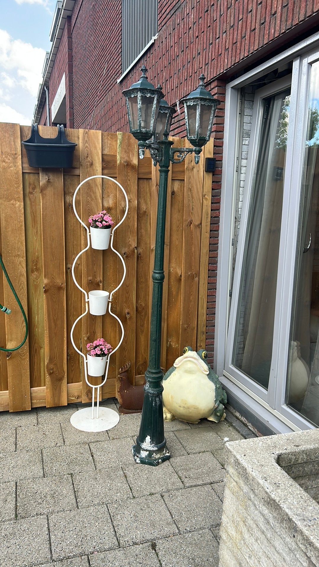 Lantaarnpaal 3 arms 228cm metaal opknapper, Ophalen, Gebruikt, Staande lamp, Netvoeding